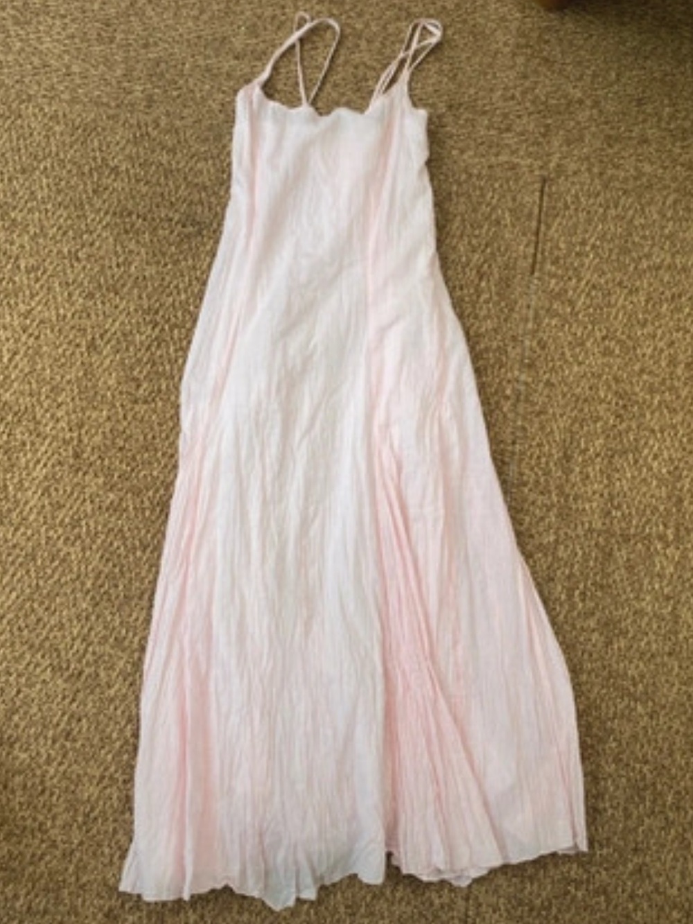 Soft Blush Spaghetti-Strap Maxi Dress